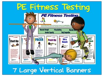 Preview of PE Fitness Testing: 7 Large Vertical Banners