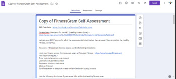 Preview of Fitnessgram Self-Assessment