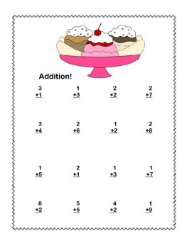 first grade math addition subtraction within 20 worksheets ice cream