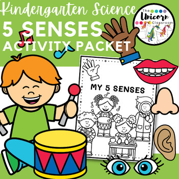 Preview of Five 5 Senses Kindergarten SCIENCE Activity Packet | FLASH FREEBIE