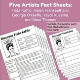 Five Artists Facts Sheets: Women's History Month Activity 
