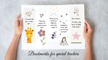 Preview of Five Bookmarks for Excellent Teachers, Gifts for teachers, Teachers Day