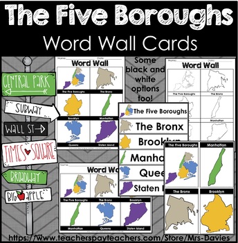 Preview of Five Boroughs of New York City Picture Word Walls