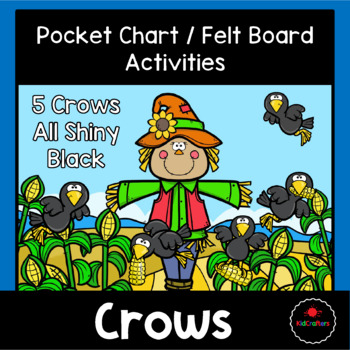 Preview of Five Crows All Shiny Black Pocket Chart / Felt Board Activity