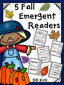 Preview of Five Fall Emergent Readers {Booklets are about Fall, Apples and Leaves}