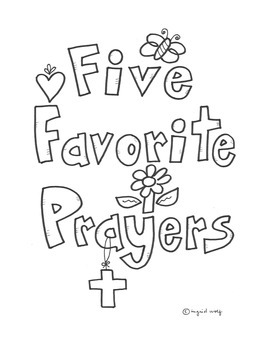 Five Favorite Prayers Booklet by Ingrid's Art | Teachers Pay Teachers