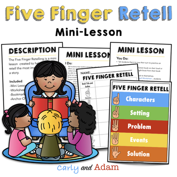 Preview of Back to School Five Finger Story Retelling Lesson