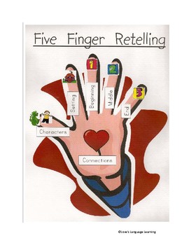 Five Finger Retell Graphic Organizer and Poster by Love's Language Learning