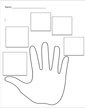 Story retell 5 finger graphic organizer