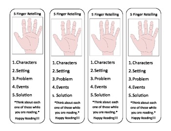 worksheets printable grade 1 math for Finger Bookmarks  by Retelling TpT Mandy  Stewart Five