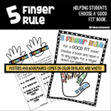 Five Finger Rule for a Good Fit Book! Bookmarks and Posters