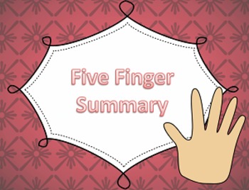 Preview of Five Finger Summary PPT