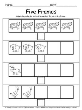 Farm Animals Five Frames FREEBIE by Sherry Clements | TpT