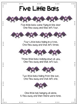 Five Furry Bats: A Math and Literacy Pack for Preschool and Kindergarten