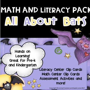 Preview of Five Furry Bats:  A Math and Literacy Pack for Preschool and Kindergarten