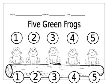 Preview of Five Green Speckled Frogs