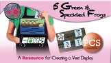 5 Green & Speckled Frogs - Vest Display - PCS