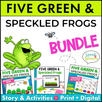 Preview of Five Green and Speckled Frogs Spring Speech and Language Therapy Activities
