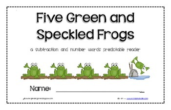 Preview of Five Green and Speckled Frogs Predictable Math Reader and More!
