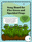 Five Green and Speckled Frogs Visual Song Board