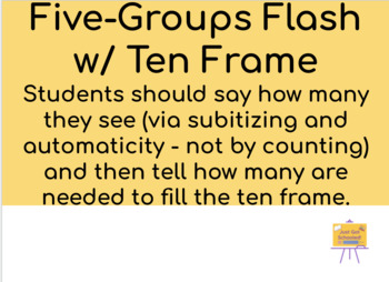 Preview of Five Groups Flash w/ Ten Frame Scaffold