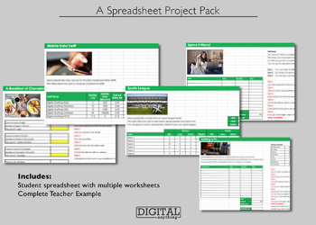 Preview of ICT Computing Spreadsheet Projects V1