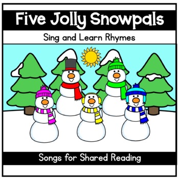 Preview of 5 Snowmen Counting Song, Digital Nursery Rhymes, Finger Plays, Shared Reading