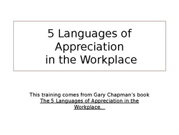 Preview of Five Languages of Appreciation PowerPoint Presentation (editable Resource)