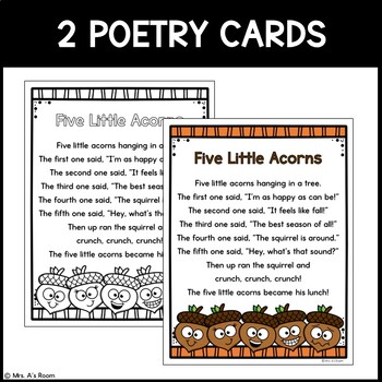 Five Little Acorns Poetry Pack by Mrs A's Room | TpT