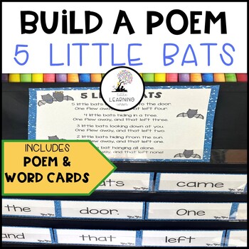 Preview of Five Little Bats Build a Poem -  Pocket Chart Poem