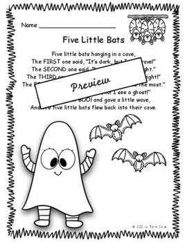 Preview of Five Little Bats Emergent Readers and More!