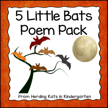 Preview of Five Little Bats Poem Pack