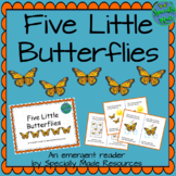 Five Little Butterflies emergent reader butterfly rhyming story