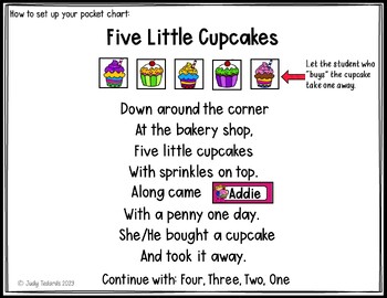 Five Little Cupcakes (Pocket Chart Counting Poem) by Judy Tedards