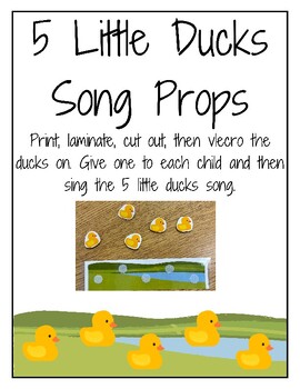 Preview of Five Little Ducks Interactive Song Prop For Circle Time