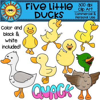 Preview of Five Little Ducks Clip Art