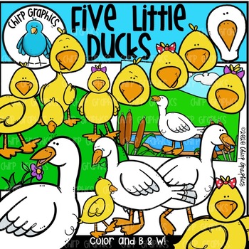 Preview of Five Little Ducks Clip Art Set - Chirp Graphics