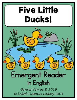 Preview of Five Little Ducks Emergent Reader in English