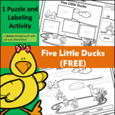 Five Little Ducks Label It & Puzzle Parts Activity (FREE)