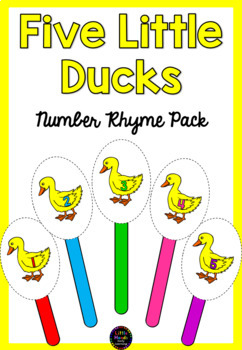 Preview of Five Little Ducks Number Rhyme & Puppets