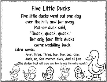 Five Little Ducks (Pocket Chart and Book Making Activity) by Judy Tedards