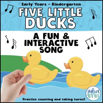 Preview of Five Little Ducks Song (Circle Time, Puppets, Counting, Social Skills)