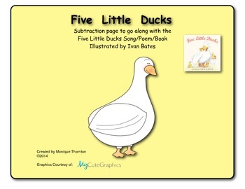 Preview of Five Little Ducks Song (Subtraction to 5)