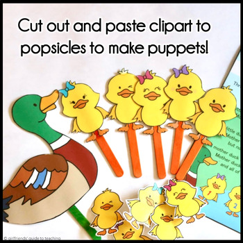 Five Little Ducks Song and Puppets | Clipart and Lyrics | TPT