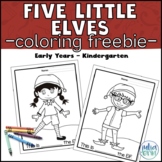 Five Little Elves Coloring Freebie (task boxes, morning wo