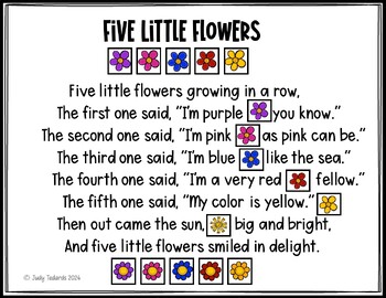 Five Little Flowers (Pocket Chart Activity and Student Book) by Judy ...
