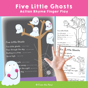 Preview of Five Little Ghosts Action Finger Play Rhyme