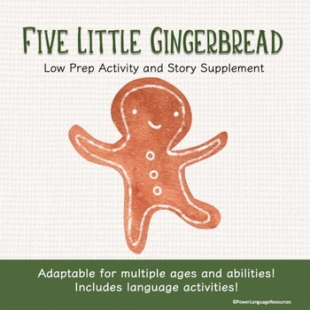 Preview of Five Little Gingerbread | Christmas Speech and Language Activities | LOW PREP
