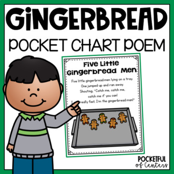 Preview of Five Little Gingerbread Men Pocket Chart Poem