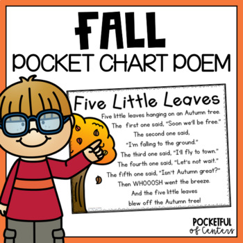 Preview of Five Little Leaves Pocket Chart Poem